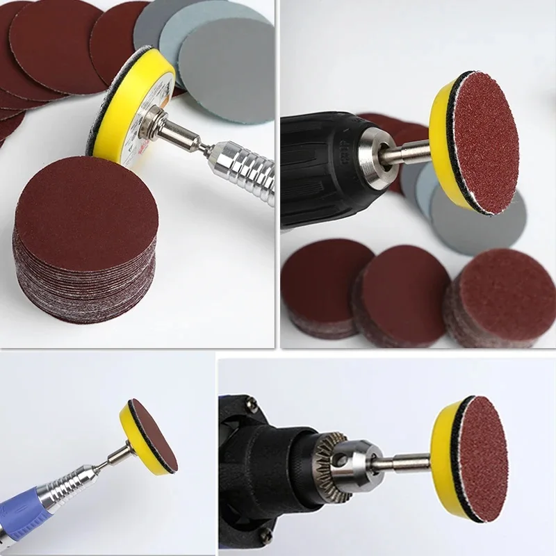 50-100pcs 2inch 50mm Sanding Discs Disk 60-2000 Grit Abrasive Polishing Pad Kit Dremel Rotary Tool Sandpapers Set Accessorie