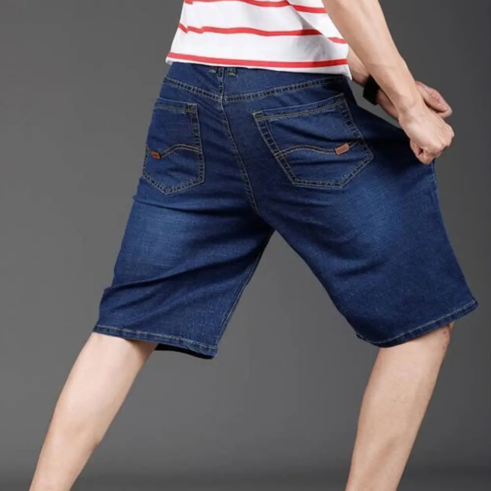 Summer Shorts Jeans Men Denim Pants Stretch Slim Straight Male Short Streetwear