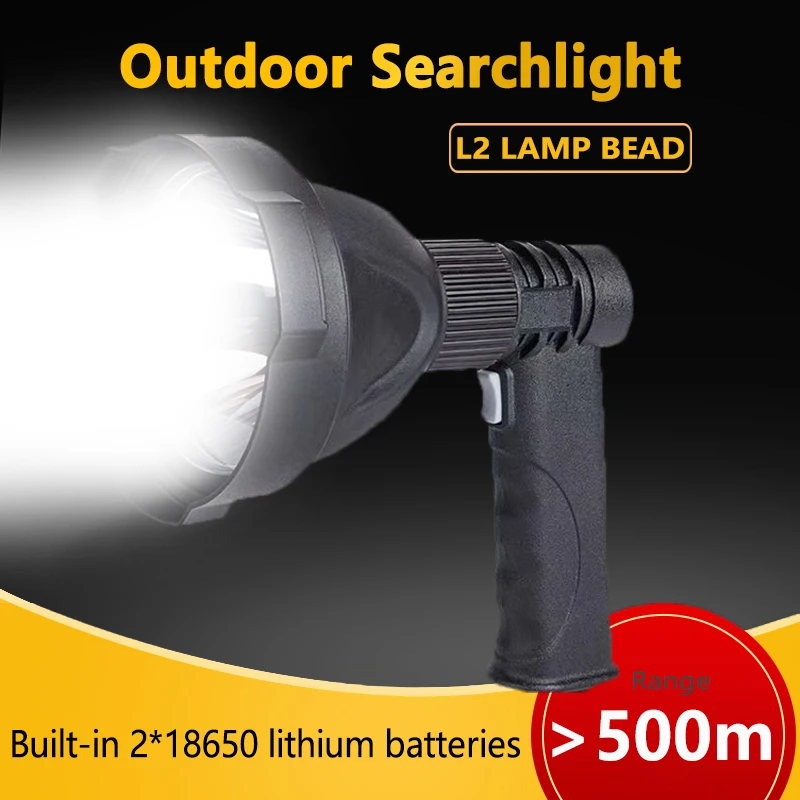 

10W LED Flashlight Searching Night Lighting Handheld Portable Torch Hand Lantern For Camping Hunt Glare Spotlight Work Lights