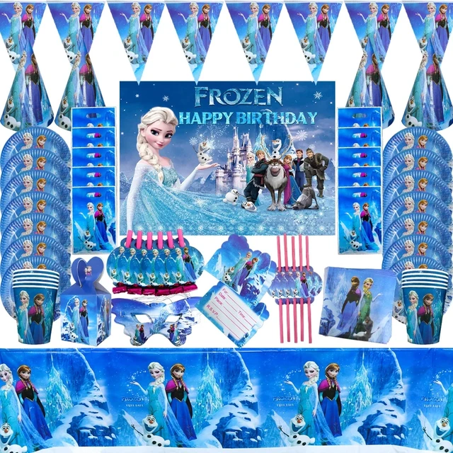 Kit vaisselle anniversaire Reine des neiges 2 ( 8 assiettes, 8 gobelets, 20  serviettes )