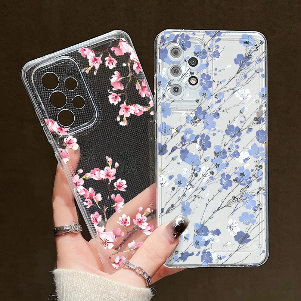 Trendy Floral Silicone Clear Phone Case with Flower Design