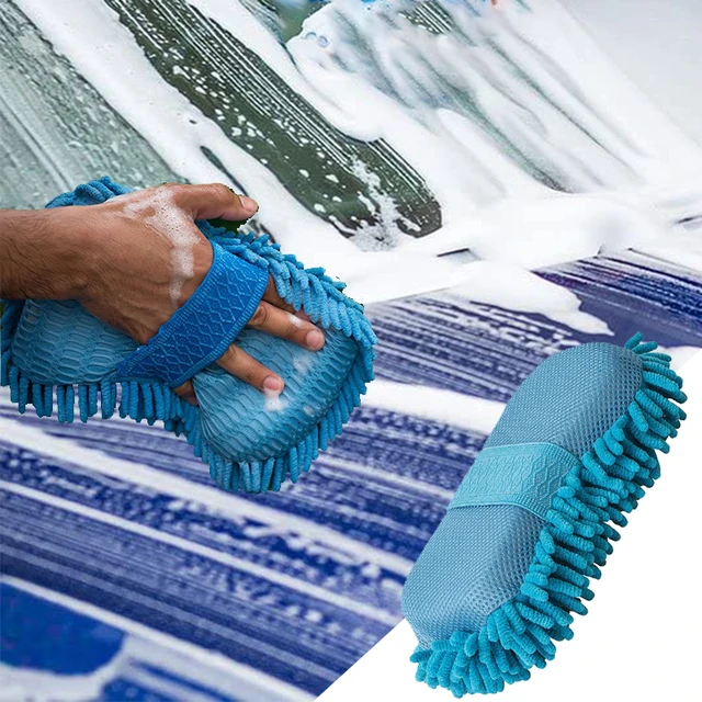 7 PCS Car Wash Kit, Car Cleaning Tools with Soft Microfiber Cloth Towels,  Wash Mitt Sponge, Window Water Blade, Car Air Vent Brush