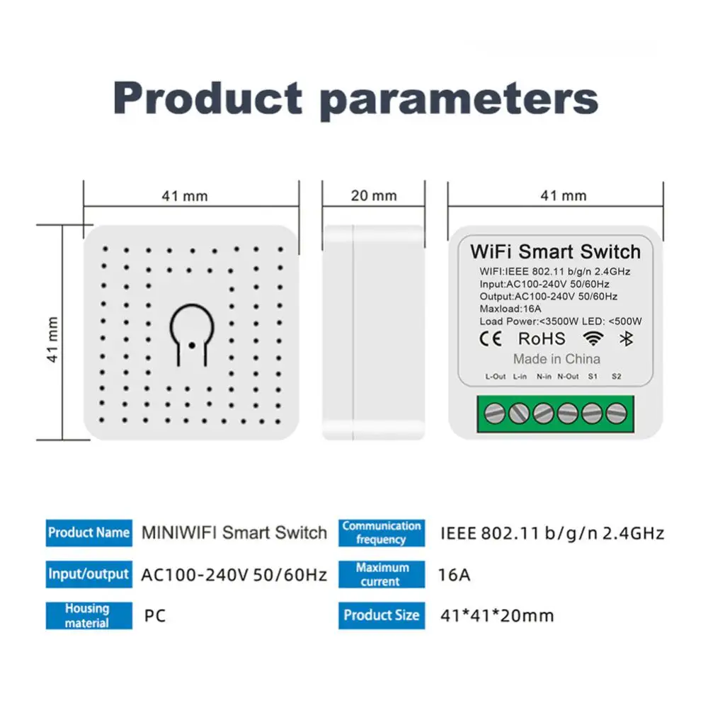 EWeLink 16A Mini Wifi Smart Switch Light 2 Way Module On Off Breaker Wireless Remote Voice Timing Smartthings Yandex Alice Ifttt 6