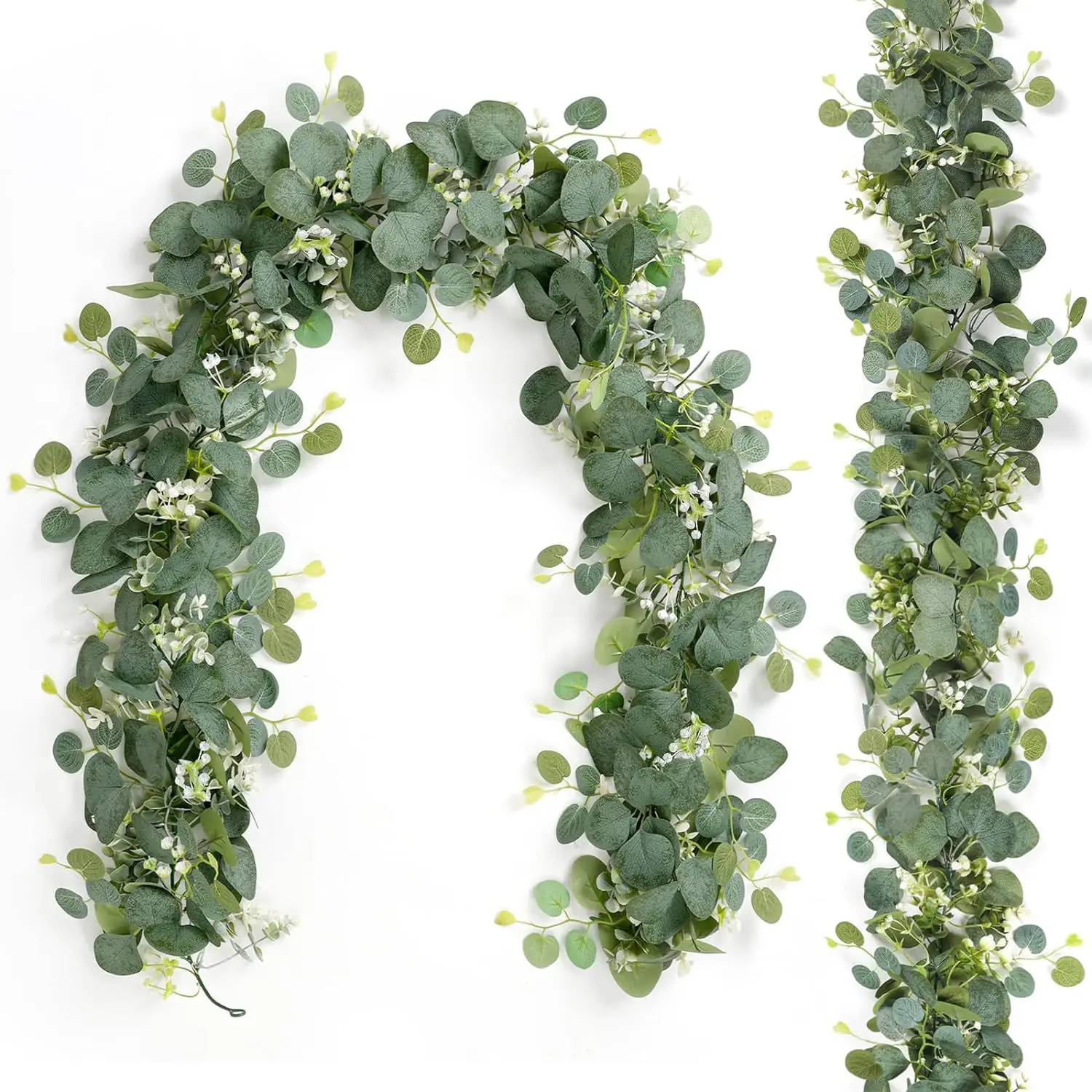 1/2/4pcs, Simulation Vine for Man Gypsophila Eucalyptus Garland, Artificial Green Vine,Suitable for Party, Wedding,Office Decor 1