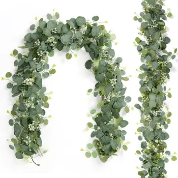1/2/4pcs, Simulation Vine for Man Gypsophila Eucalyptus Garland, Artificial Green Vine,Suitable for Party, Wedding,Office Decor 1
