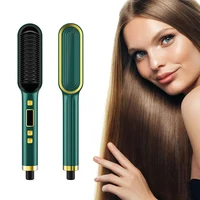 Brosse à Cheveux Électrique Professionnelle à Ions Négatifs, Peigne à Friser avec Écran LCD, Outil de Bouclage, 2 en 1 1