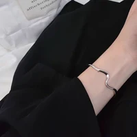 Hot Sale Irregular Glossy Silver Mobius Bracelet Adjustable Individuality Wristband For Women - Image 5