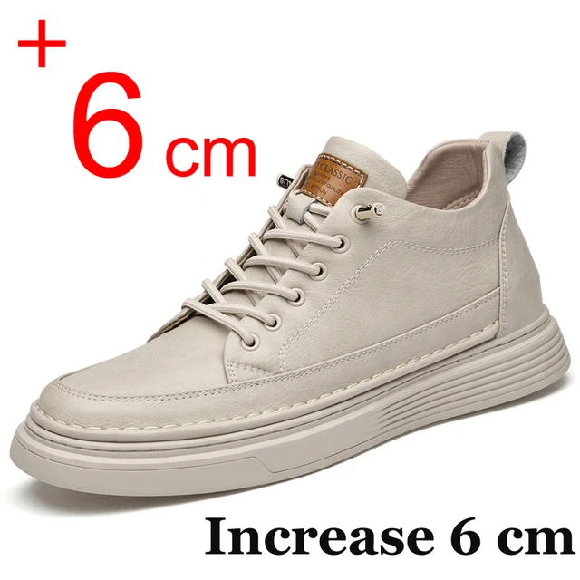 Hidden Heel 6cm Man Shoes Leather Genuine Elevator Shoes For Men Full Grain  Cow Leather Lace Up Casual Formal Dress Brown Shoes