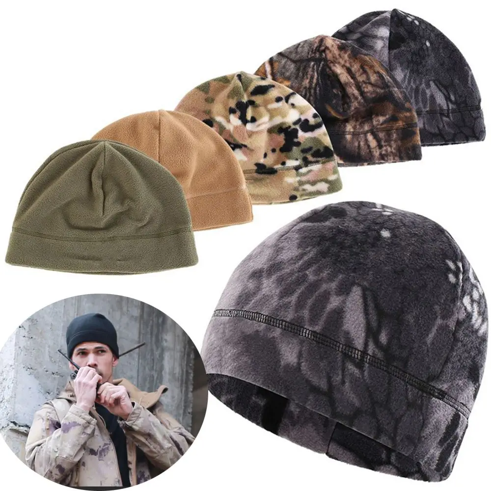 

Solid Color Windproof Skullcap Cuffed Beanies Navy Style Military Tactical Cap Ski Baggy Hat Fleece Hats Hiking Caps
