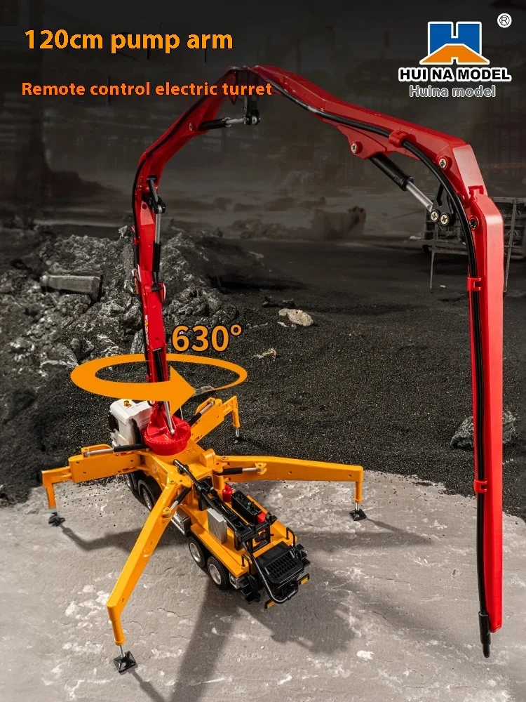 381 11-Channel Remote Control Alloy Concrete Cement Pump Truck Urban Construction Remote Control Truck Machinery Toy Kids Gifts 4