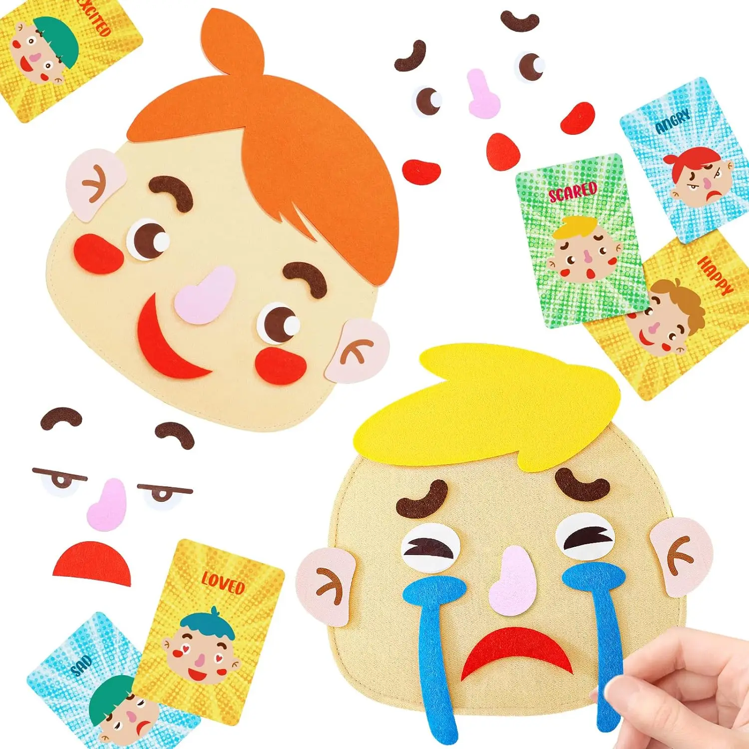 Montessori Social Emotional Learning Toys for Kids Make Faces and  Five Sense Organs DIY Assembling Puzzle 5
