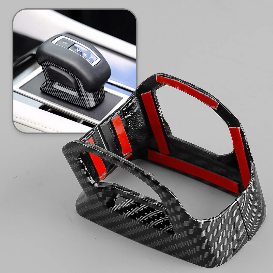 

Передняя ручка переключения передач автомобиля, 2 шт./комплект, базовая крышка, отделка, водонепроницаемый стиль из углеродного волокна, ABS, подходит для Mitsubishi Outlander 2022-2023