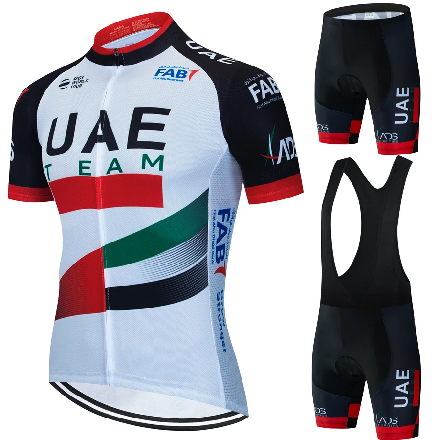 

UAE Cycling Clothes Men's Suit Jerseys Man Road Bike Uniform Mtb Clothing 2023 Uniforms Sports Set Jersey Pants Gel Complete Bib