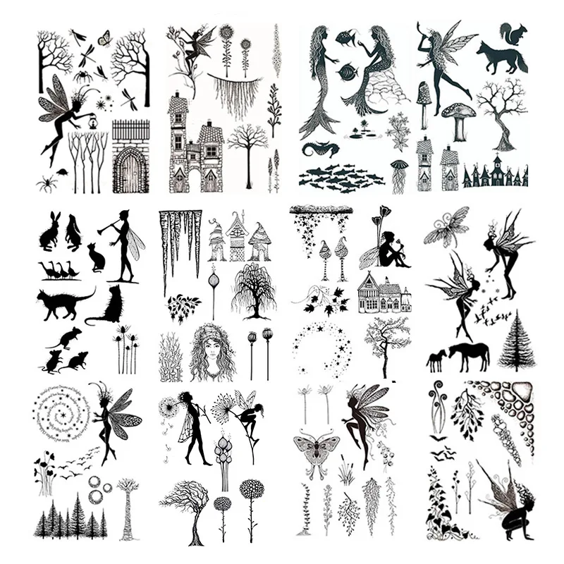 Clear Stamps Vintage Flower Elf Rubber For DIY Scrapbooking