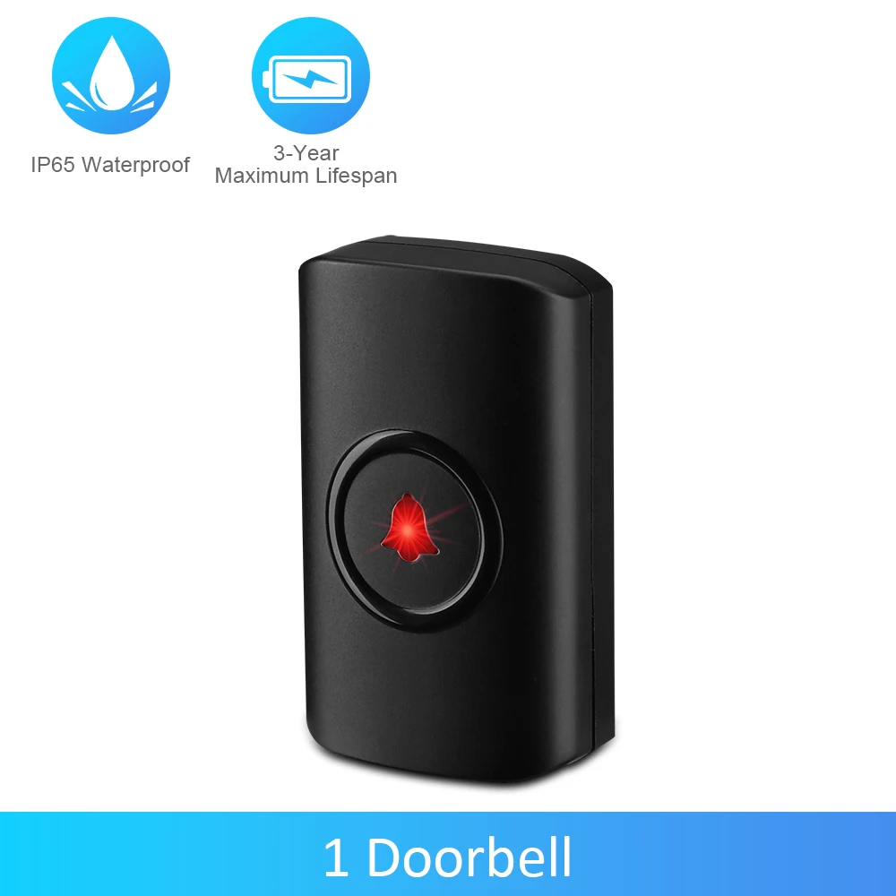 WSDCAM Wireless Doorbell Waterproof 300M Remote LED Flash Security Alarm Outdoor House Welcome Bell Smart Home Door Bell Chime 