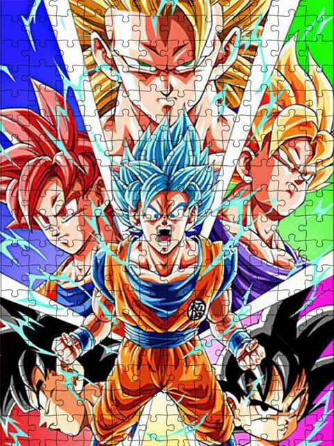 Goku Jubai Kaioken SS Blue Jigsaw Puzzle by AbdeeFactory