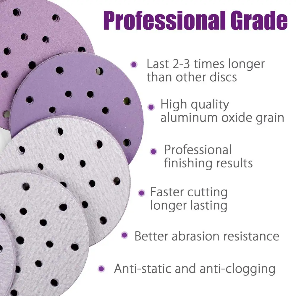 Sanding Discs 50Pcs 6 Inch Wet/Dry Sanding Discs Hook & Loop 320-10000 Grit Assortment Sandpaper 150mm for Car Polisher Grinder Polishing
