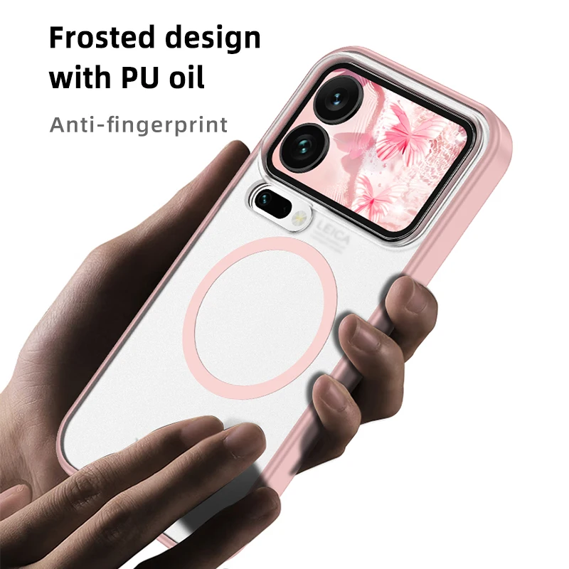Matte & Clear Magnetic Wireless Charging Armor Case - Military Shockproof Back Cover