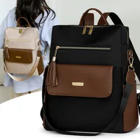 Ladies Large Capacity Oxford Cloth Backpack Fashionable Commuting Travel Bag Double Shoulder Korean Style 2025 New Model