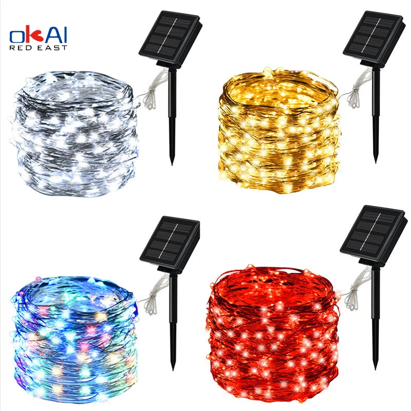 LED Outdoor Solar Lamp String Lights 100/200 LEDs Fairy Holiday Christmas Party Garland Solar Garden Waterproof 10m Solar Light outdoor solar spot lights