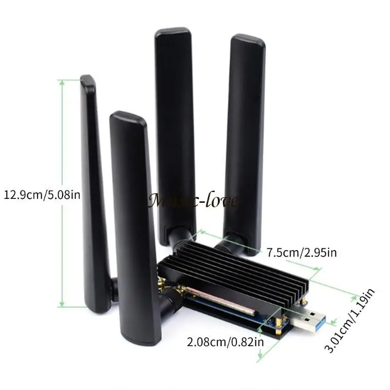 고속 동글 USB3.1 확장 카드 4 안테나 및 알루미늄 합금 방열판 203A