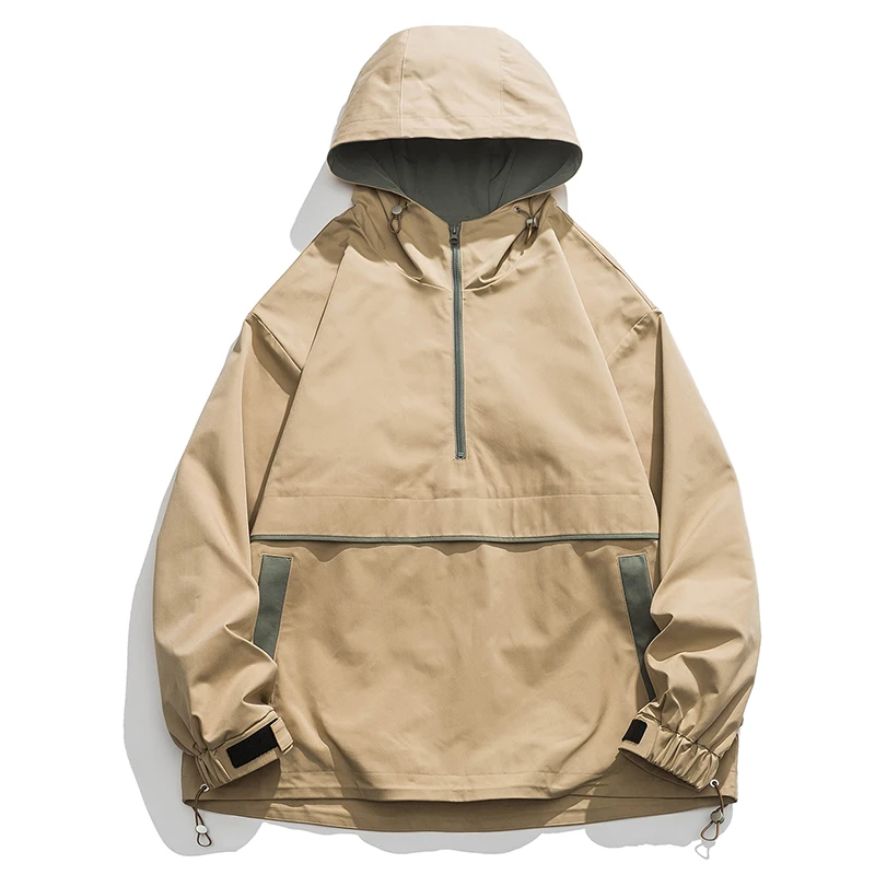 

Men Clothing Jacket Windbreaker Casual Zipper Hooded Bomber Jacket Streetwear 2023 Fashion College Loose Retro Sport Coat Spring