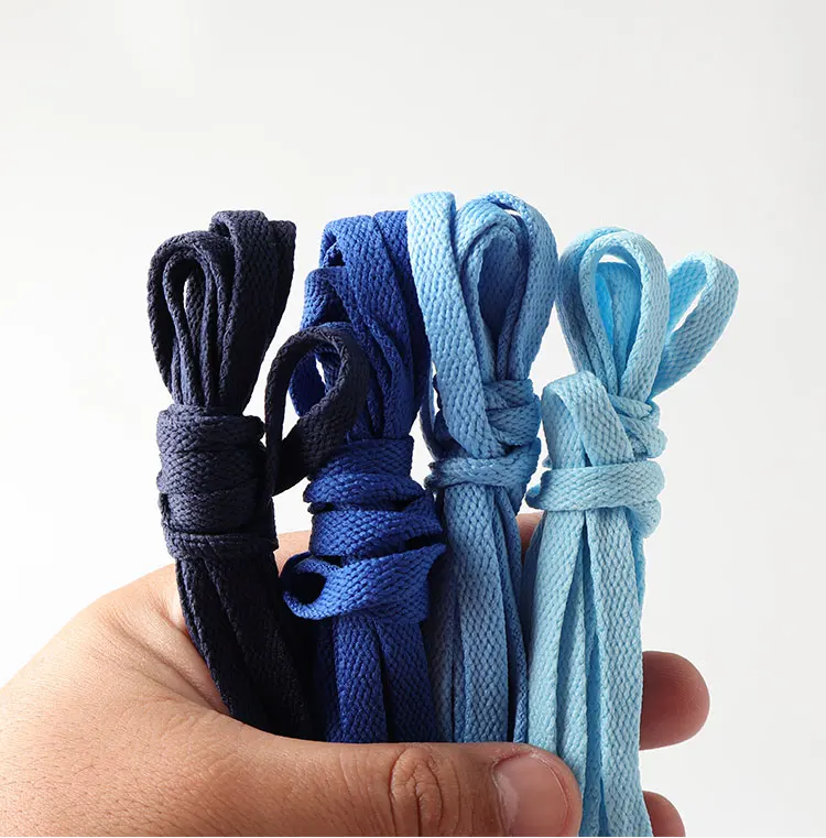 HIBERNI flache elastische Schnürsenkel für Nike/Arcteryx 100120140 cmHellblau/MarineblauSneaker/Canvas/SportschuheSchnürsenkel (langlebig, rutschfest) – Detail 9