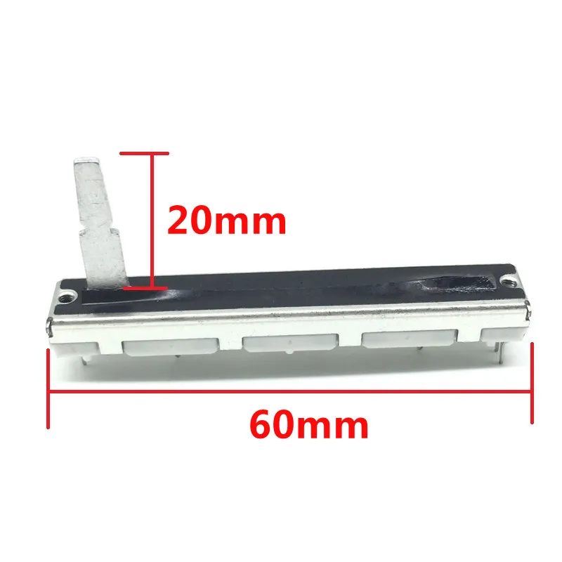 1pcs，Straight slip potentiometer，B103 10K，Total length 60mm, travel 45mm，DJM300 400 500 600 800 1000