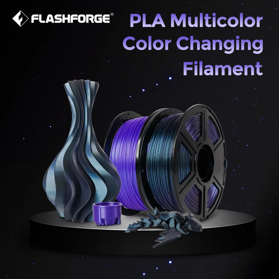 Flashforge PLA Pro Color Changing Filament 1.75mm 1KG Multicolor PLA For 3D  Printing Printer Pen Burnt Titanium / Nebula Purple - AliExpress