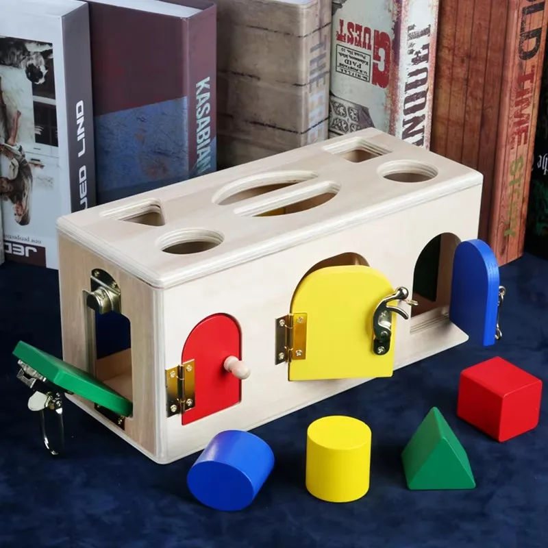 Early Educational Multifunction Unlock Learning Toy Montessori Kids Training Hands-on Ability Wooden Baby Busy Board