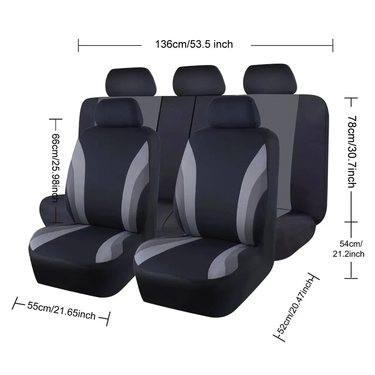 Sports Style Polyester Fabric Car Seat Covers Car Seat Protector Universal Fit Most Cars SUVs