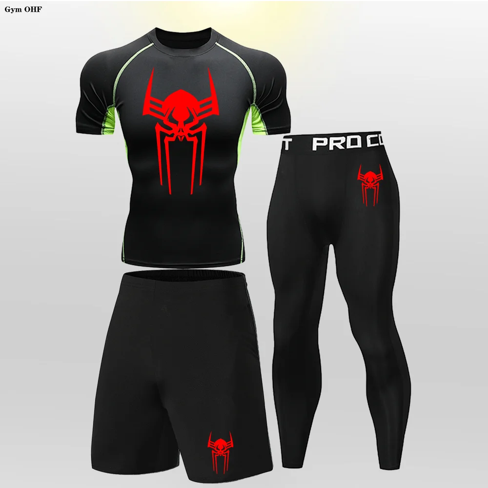 

MMA Rashguard Clothing Kids Compression Jiu Jitsut Shirt+Pants Muay Thai Shorts Rash Guard Gym Men Bjj Boxing 3pcs/Sets 2099