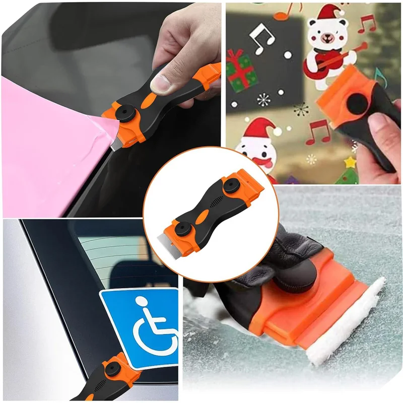 Window Scraper Tool Double Edged Non Scratch with Metal/Plastic Blades