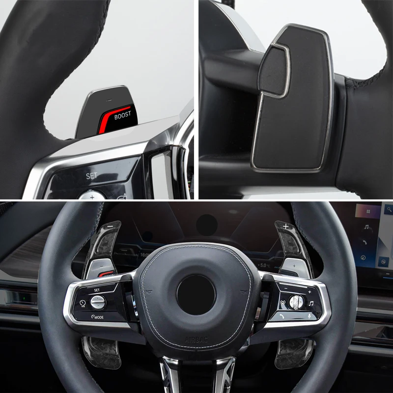 자동차 인테리어 탄소 섬유 스티어링 휠 시프트 패들 기어 플레이트, BMW X 3 5 7 시리즈 G20 G60 U11 G08 G02 G05 G06