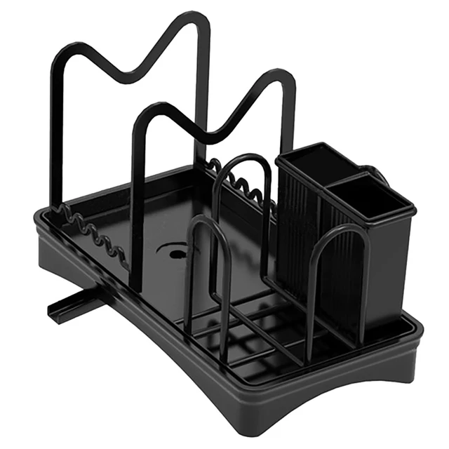 Kitchen Small Dish Drainer Rack Anti-Rust with Removable Drip Tray