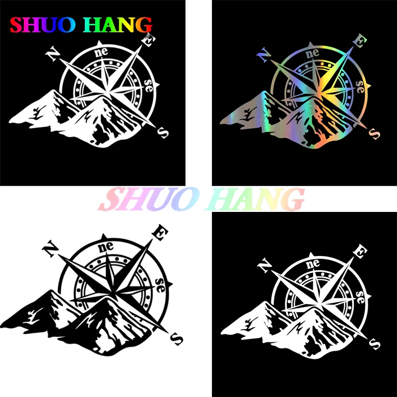 

Автомобильная наклейка «Горный Компас», модная Лазерная цветная наклейка для автомобиля, декоративная наклейка для тюнинга кузова автомобиля, задняя зеркальная виниловая наклейка из ПВХ