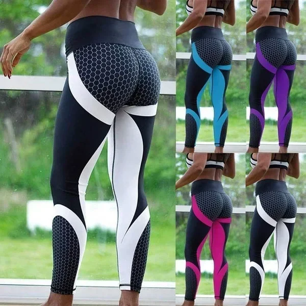 Printed Yoga Pants Women Push Up Professional Running Fitness Gym Sport Leggings Tight Trouser Pencil Leggins - Image 4