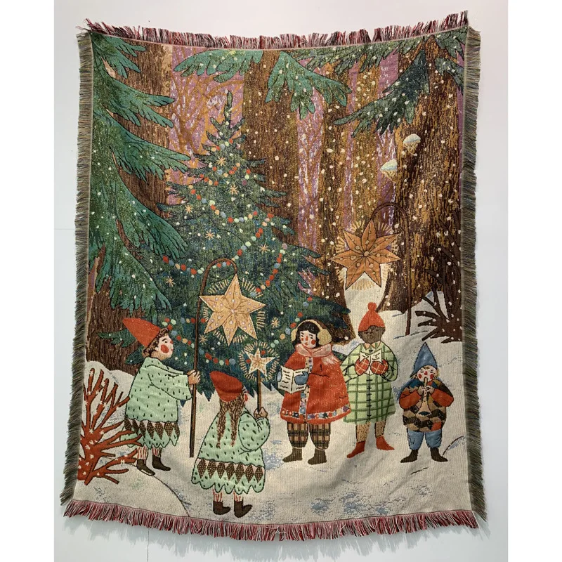 Festive Nutcracker Christmas Tree Throw Blanket – Soft & Cozy Holiday Decor Quilt