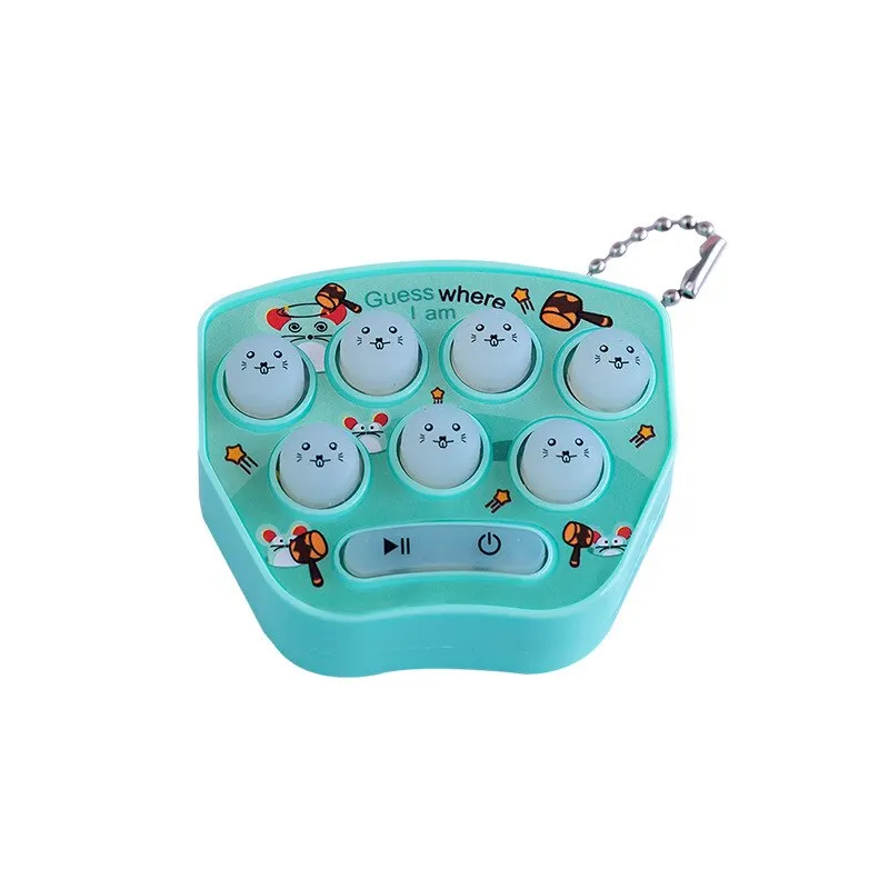 Pink Green 2 Pcs Parent-Child Interactive Mini Console Keychain Handheld Game Hand-in-Hand Whack-a-Mole Game Machine