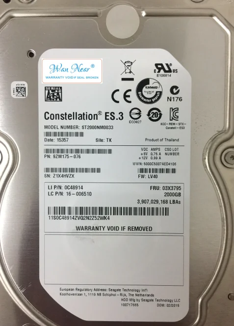 

Для R630 R640 R650 Server 2 ТБ SATA 7,2 K 3,5 03X3795