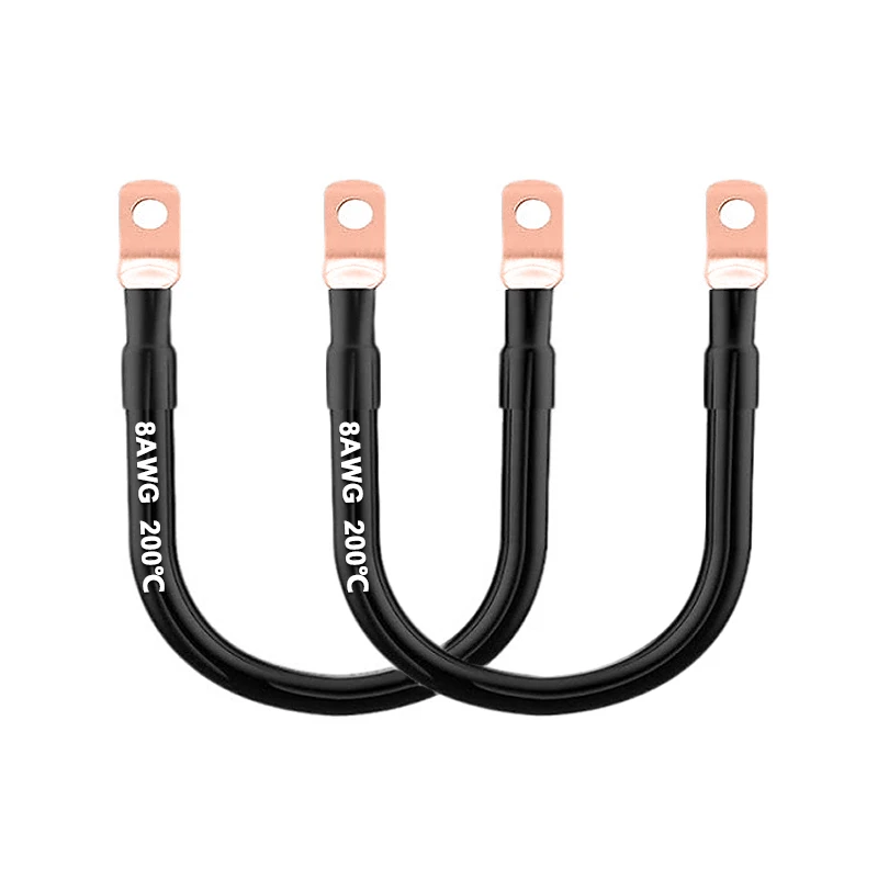 자동차 배터리 연결 라인 케이블, 8 AWG 소프트 실리콘 주석 도금 구리 와이어, M6, M8, M10, 인버터 자동차 태양열 연결, 2 개