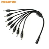 Free shipping 5.5 x 2.1mm 1 Female to 4 8 Male DC Power Splitter Plug Cable Adapter 12V For CCTV security Camera Accessories 1