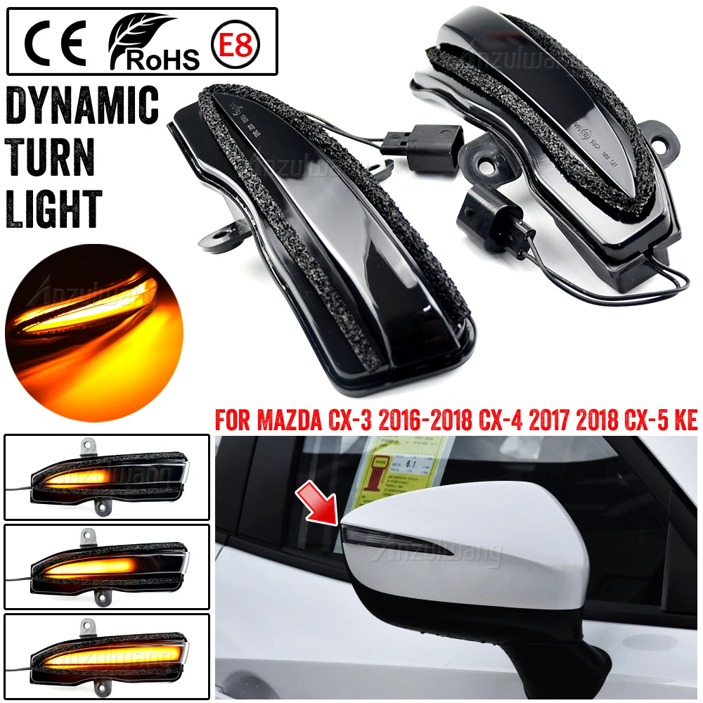 

LED Dynamic Turn Signal Light Side Mirror Sequential Blinker Indicator For Mazda CX-3 CX3 2016-2018 CX-4 CX-5 CX5 2016 2016.5
