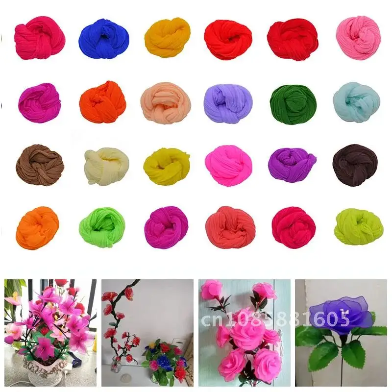 

5pcs Nylon Flower Material Multicolor Stocking Ronde Tensile Stocking Material Accessory Handmade Wedding Home DIY Nylon Flower