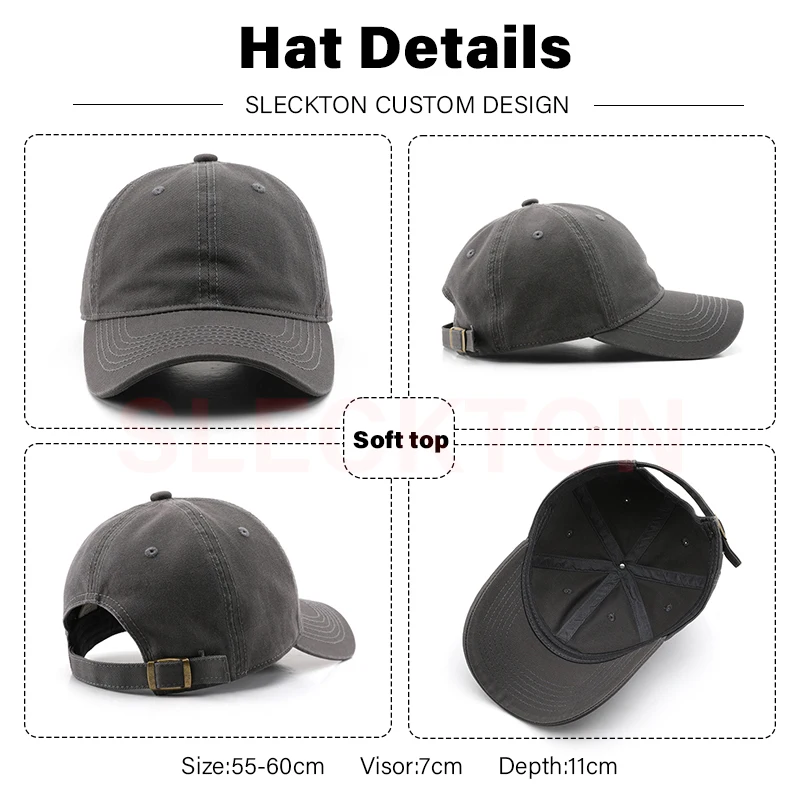 SLECKTON Custom Logo Baseball Cap for Men and Women DIY Print Letter Embroidery Summer Sun Hat Brand Design Wholesale Unisex 2