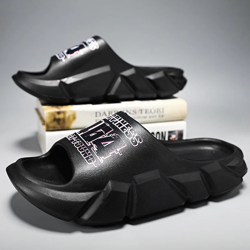 Halktofflor för män Halkfria utomhus mjuka med tjock sula Tofflor för inomhus skumreglage_voghion.com