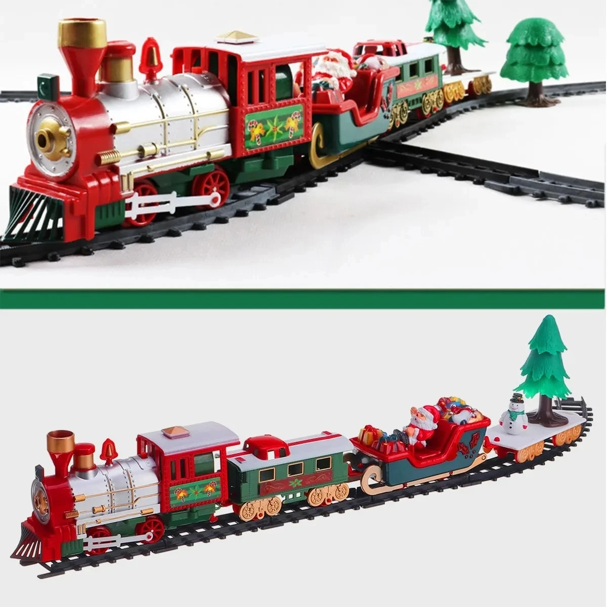 Electric Christmas Train Set with Music – Santa Claus Holiday Railway Toy