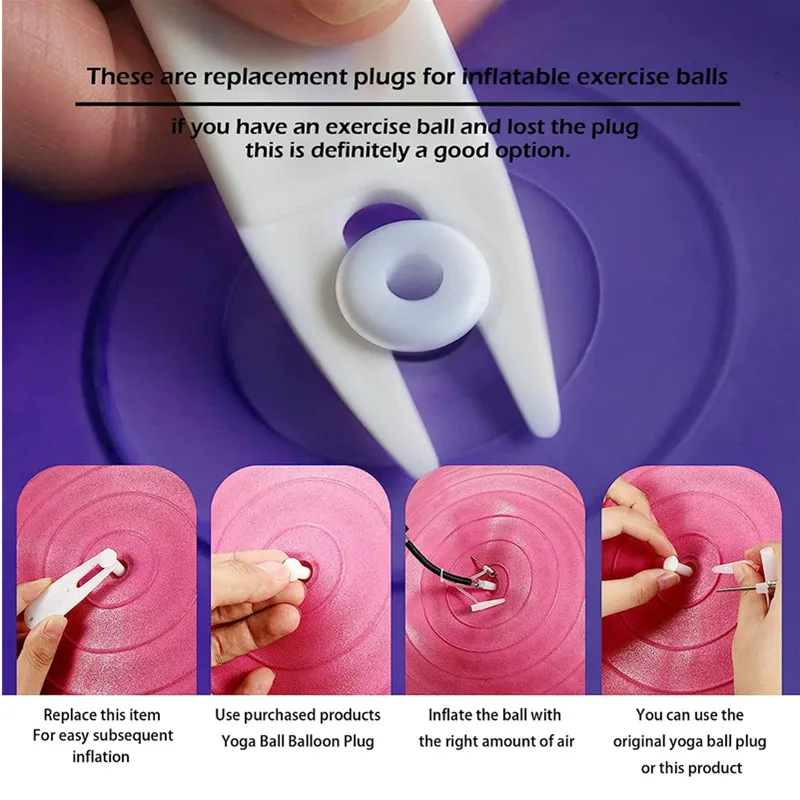 5-Pack Exercise Ball Plugs With Removers Replacement Stoppers