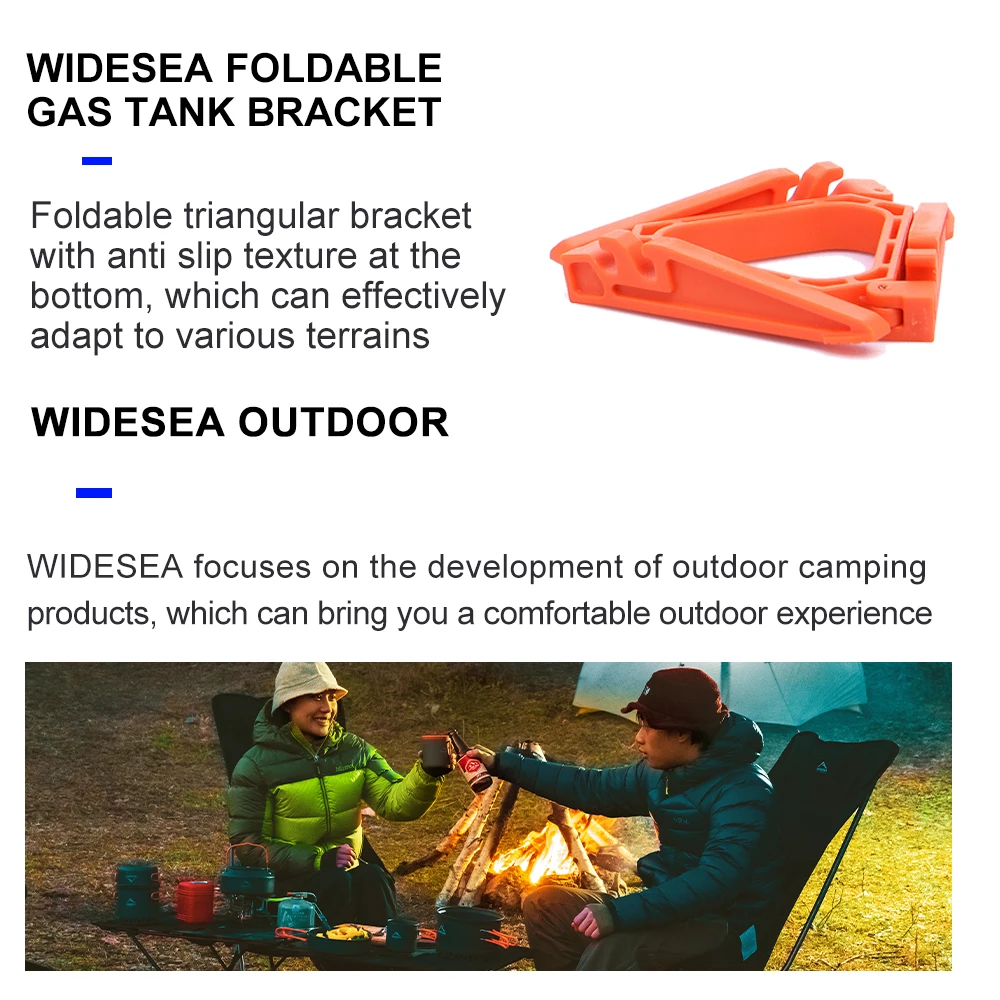 Widesea Foldable Gas Tank Bracket Outdoor Stove Accessories Base Camping Burner Flat Canister Tripods Holder Stable Tool Stand 5