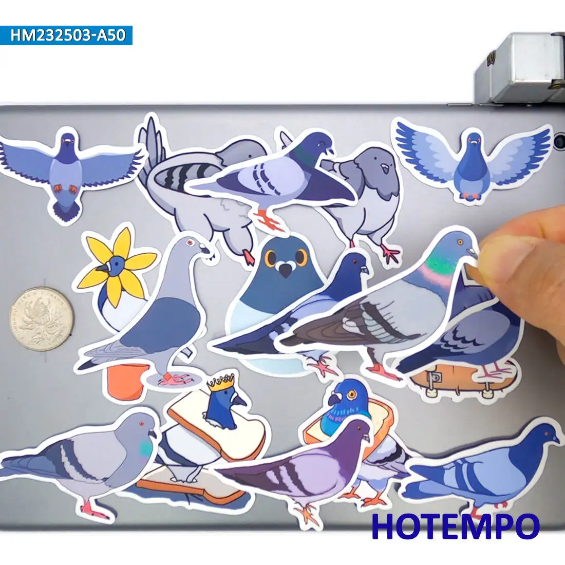 20/30/50 Stück, Tauben Aufkleber, niedlicher vogel, taube cartoon muster, Tieraufkleber, für kinder, scrapbook, tagebuch, gepäck, laptop, fahrrad, auto, gitarre, tasse, Handy-Aufkleber – Detail 5